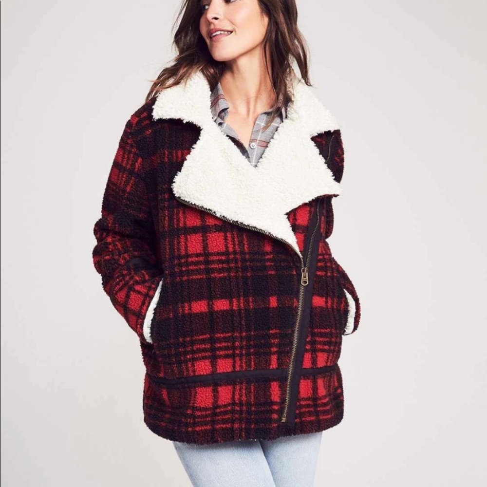 Faherty Brand Montana Moto coat (holly plaid)